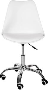 Sedia girevole RHEA - bianco / cromo
