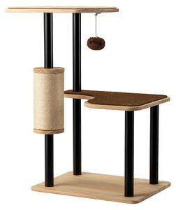 Tiragraffi Fudajo in metallo 40 x 30 x 62 cm con sisal, tiragraffi con tavola, tiragraffi con ampia superficie di appoggio e design moderno
