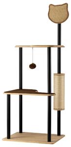 Tiragraffi Fudajo in metallo 48 x 40 x 120 cm con sisal, tiragraffi con tavola, tiragraffi con ampia superficie di appoggio e design moderno