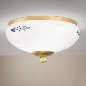 Orion - Lampada da soffitto LANDHAUS 1xE27/60W/230V diam. 21 cm ottone/bianco/blu