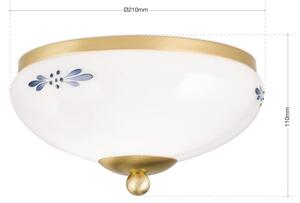 Orion - Lampada da soffitto LANDHAUS 1xE27/60W/230V diam. 21 cm ottone/bianco/blu