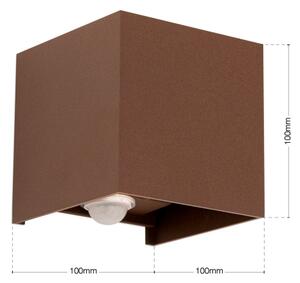 Orion- Lampada da parete LED per esterni con sensore CUBE-S LED/13W/230V IP54 marrone