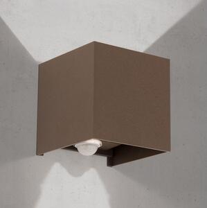 Orion- Lampada da parete LED per esterni con sensore CUBE-S LED/13W/230V IP54 marrone