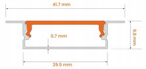 Profilo da incasso per strisce LED, 1 m, bianco