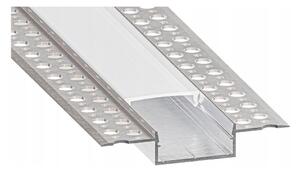 Profilo da incasso per strisce LED 1 m argento/bianco