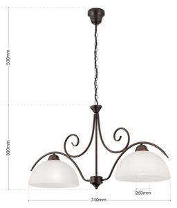 Orion - Lampadario a catena RULA 2xE27/40W/230V bianco/bronzo