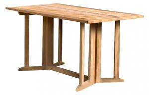 Tavolo consolle pieghevole rettangolare in legno massiccio Teak 150 x 80