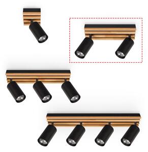 Brilagi - Faretto SELE WOOD ACOUSTIC 2xGU10/30W/230V nero/legno
