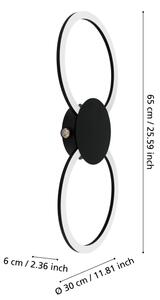 Eglo 902124 - Applique LED VENTICELLO LED/20W/230V + LED/0,91W nero