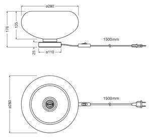 Osram - Lampada da tavolo DECOR SMOKE 1xE27/12W/230V nera/grigio fumé