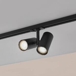 Lindby spot da binario GU10, a 2 luci, nero, copertura Linaro Lindby, dimmerabile, Nero, Soggiorno / Sala da pranzo, Alluminio, Moderno, Lampada a binario