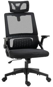 Vinsetto Sedia da Ufficio Sedia da Scrivania Sedia da Ufficio, regolabile in altezza, 1 poggiatesta, 58 x 61 x 119 cm. Nero