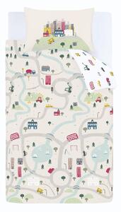 Biancheria da letto per bambini bianca/beige in cotone per culla 120x150 cm Transport – Bianca
