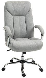 Vinsetto Sedia da Ufficio Ergonomica con Schienale Alto, Rivestimento Traspirante, Altezza Regolabile, Grigio