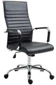 Vinsetto Sedia da Ufficio ergonomica Poltrona direzionale con funzione dondolo Sedia girevole regolabile in altezza Imbottita Ecopelle Schiuma Nero 54 x 62 x 104-114 cm