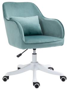 Vinsetto Poltrona da Ufficio con Massaggi in Velluto con Funzione di Vibrazione 55 cm x 65 cm x 86 cm Verde