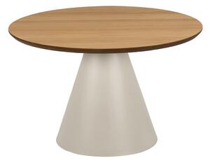 Tavolino rotondo con piano effetto rovere color crema e naturale ø 65 cm Soli - Actona
