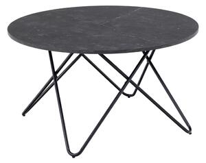 Tavolino rotondo nero con piano in marmo ø 80 cm Wyre - Actona