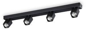 Spot Contemporaneo Rudy Alluminio Nero 4 Luci Gu10 35W 3000K Ip20