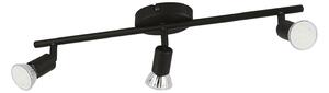 Spot Moderno Buzz Led In Acciaio Nero 3 Luci Gu10 2,8W Ip20