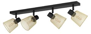 Spot Moderno Coslada In Acciaio Nero 4 Luci E27 40W Ip20