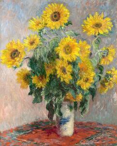 Riproduzione Bouquet of Sunflowers 1881, Claude Monet