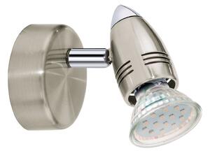 Spot Moderno Magnum Led In Acciaio Nichel Satinato 1 Luce Gu10 2,8W 3000K Ip20