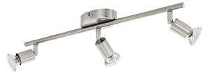 Spot Moderno Buzz Led In Acciaio Nichel Satinato 3 Luci Gu10 2,8W Ip20