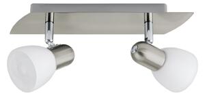 Spot Contemporaneo Enea In Acciaio Nichel Satinato 2 Luci E14 40W Ip20