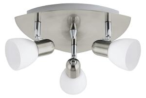 Spot Contemporaneo Enea In Acciaio Nichel Satinato 3 Luci E14 40W Ip20