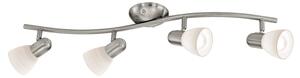 Spot Contemporaneo Dakar 1 In Acciaio Nichel Satinato 4 Luci E14 40W Ip20