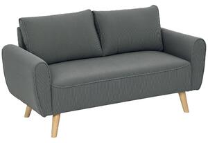 HOMCOM Divano a Due Posti, Divano in Tessuto, 2 Cuscini per lo Schienale, Rivestimento in Velluto, 145 x 75 x 78 cm, Antracite