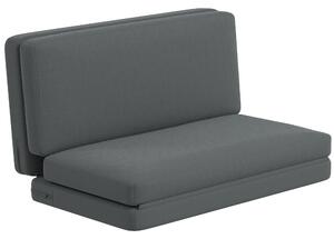 HOMCOM Relaxsessel pieghevole 3-in-1, Materasso per gli ospiti, diviso, 138 cm di larghezza, Grigio scuro