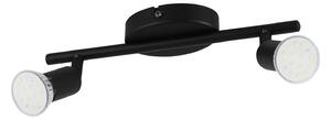 Spot Moderno Buzz Led In Acciaio Nero 2 Luci Gu10 2,8W Ip20