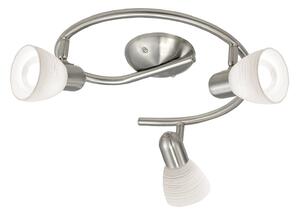 Spot Contemporaneo Dakar 1 In Acciaio Nichel Satinato 3 Luci E14 40W Ip20