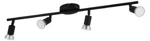 Spot Moderno Buzz Led In Acciaio Nero 4 Luci Gu10 2,8W Ip20