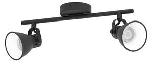 Spot Moderno Seras 2 In Acciaio Nero 2 Luci Gu10 3W Ip20