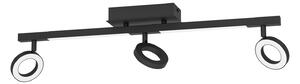 Spot Moderno Cardillio 2 In Alluminio Nero 3 Luci Led 3,2W 3000K Ip20