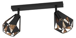 Spot Moderno Carlton 7 In Acciaio Nero 2 Luci E27 40W Ip20