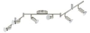 Spot Moderno Buzz Led In Acciaio Nichel Satinato 6 Luci Gu10 2,8W Ip20