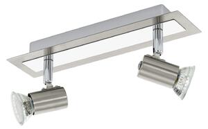 Spot Moderno Rottelo In Acciaio Nichel Satinato 2 Luci Gu10 4,6W Ip20