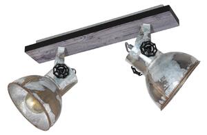 Spot Rustico Country Barnstaple Legno Marronemarrone Patinato 2 Luci E27 40W