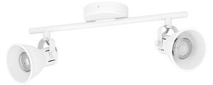 Spot Moderno Seras 1 In Acciaio Bianco 2 Luci Gu10 3W Ip20