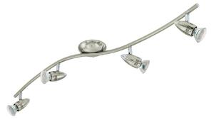 Spot Moderno Magnum Led In Acciaio Nichel Satinato 4 Luci Gu10 2,8W 3000K Ip20