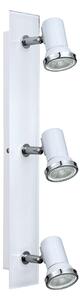 Spot Moderno Tamara 1 In Acciaio Bianco 3 Luci Gu10 3W Ip44