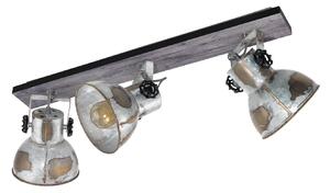 Spot Rustico Country Barnstaple Legno Marronemarrone Patinato 3 Luci E27 40W