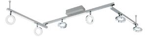 Spot Moderno Cardillio 1 Alluminio Argento 6 Luci Led 3,2W
