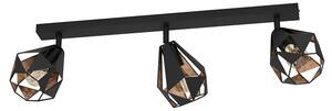 Spot Moderno Carlton 7 In Acciaio Nero 3 Luci E27 40W Ip20
