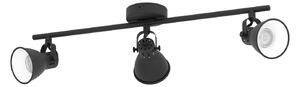 Spot Moderno Seras 2 In Acciaio Nero 3 Luci Gu10 3W Ip20