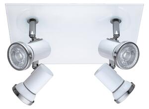 Spot Moderno Tamara 1 In Acciaio Bianco 4 Luci Gu10 3W Ip44